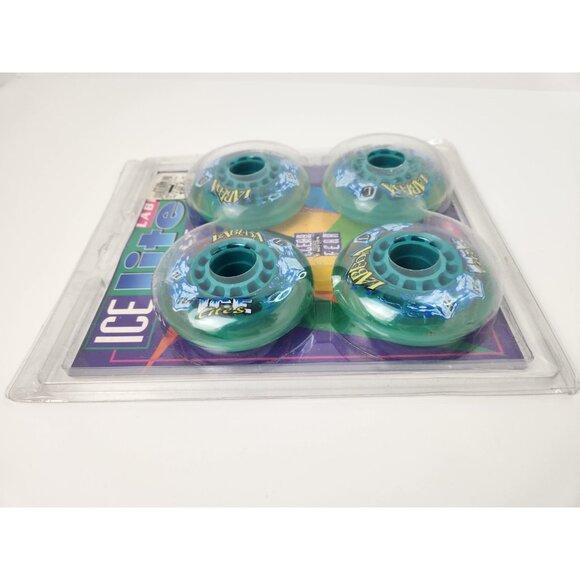 Labeda Inline Skates Wheel Icelites 72MM 81A Clear Teal Fear ALT Replacement Set - Picture 3 of 6